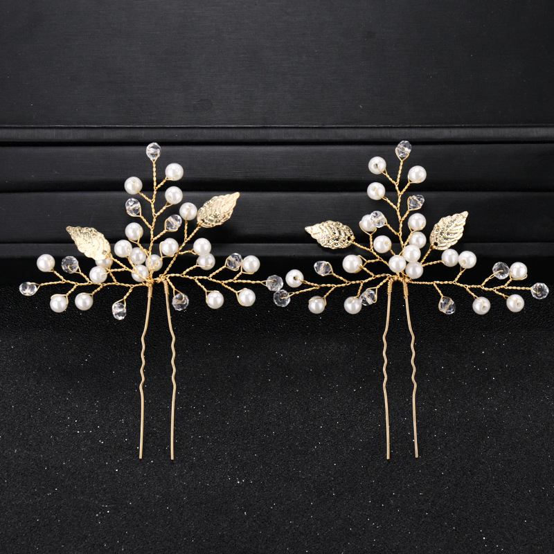 Wedding jewellery simple new bride headdress pearl rhinestone hairpin pin wedding jewellery accessories