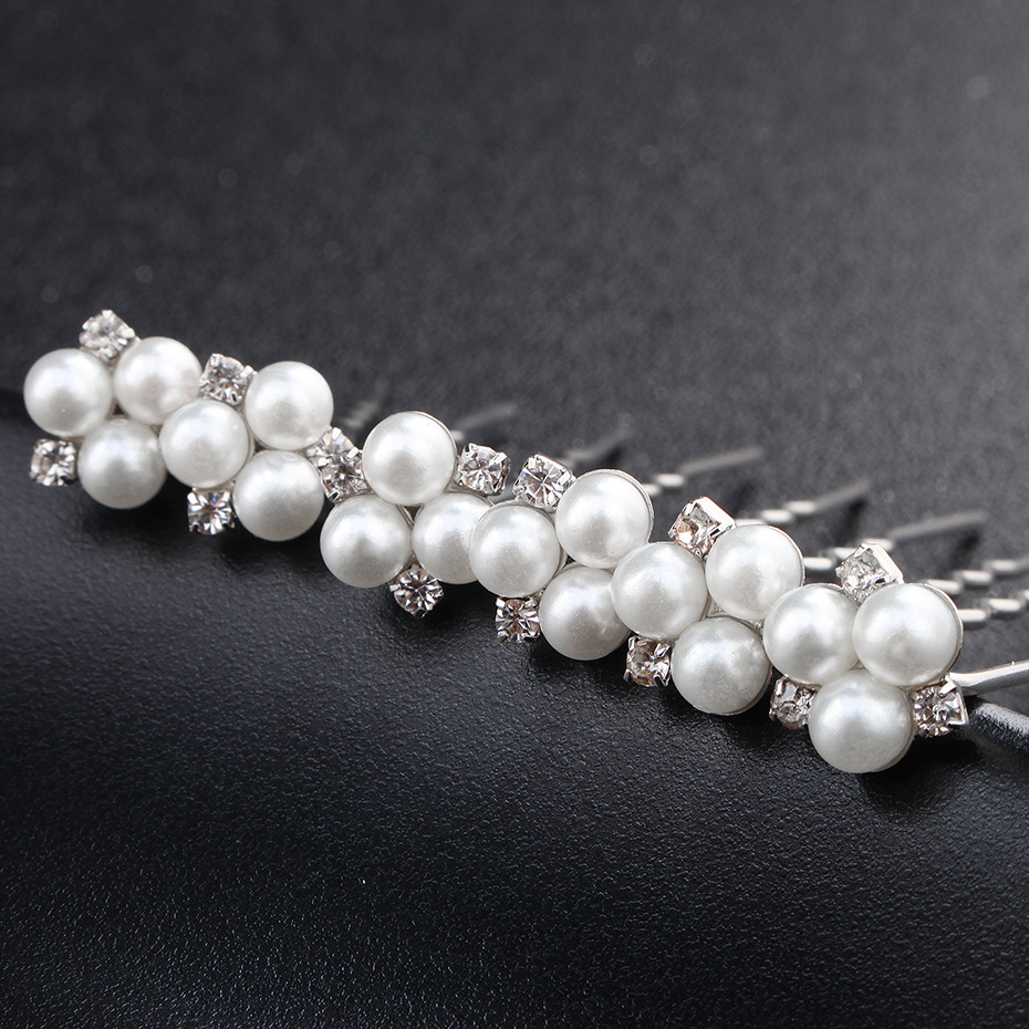 Wedding jewellery simple new bride headdress pearl rhinestone hairpin pin wedding jewellery accessories, image 2