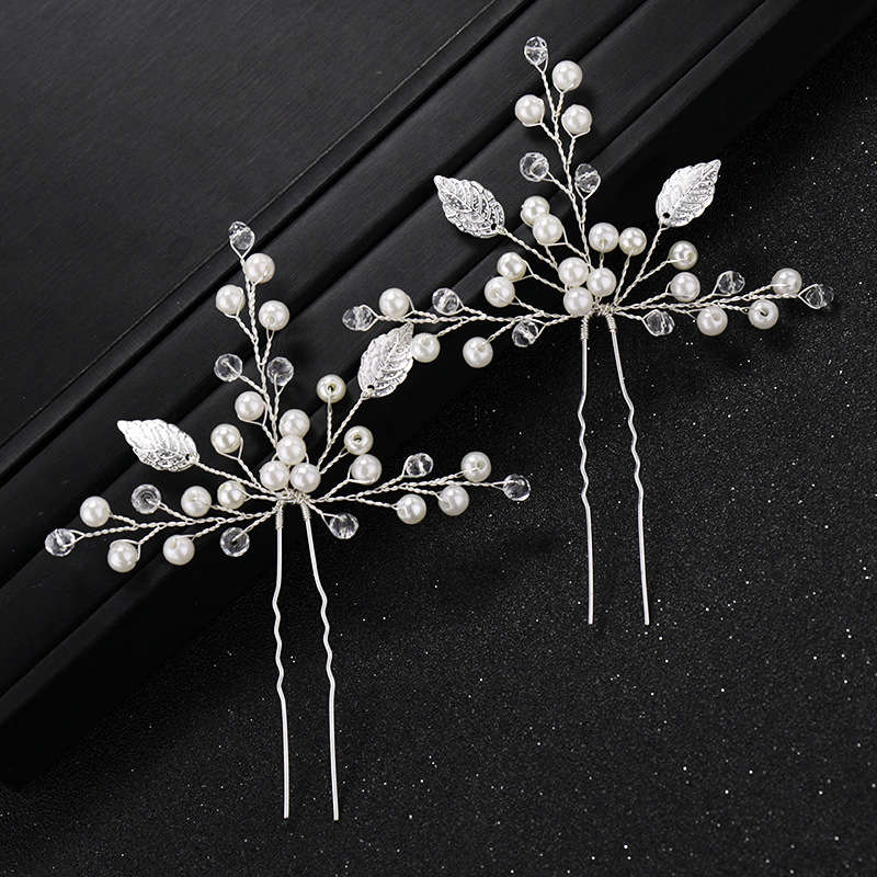 Wedding jewellery simple new bride headdress pearl rhinestone hairpin pin wedding jewellery accessories, image 4
