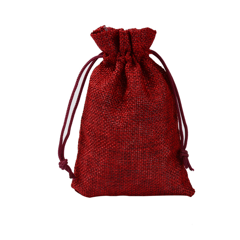 Manufacturers wholesale drawstring linen bag mini rope linen jewellery packaging gift bag bundle mouth small cloth bag
