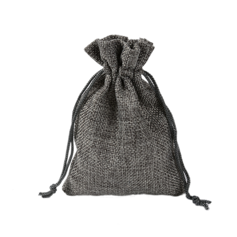 Manufacturers wholesale drawstring linen bag mini rope linen jewellery packaging gift bag bundle mouth small cloth bag, image 3