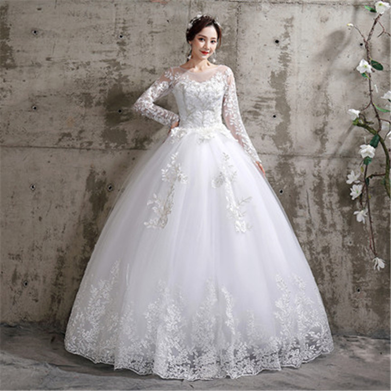 Wedding dress with thin sleeves , image 2