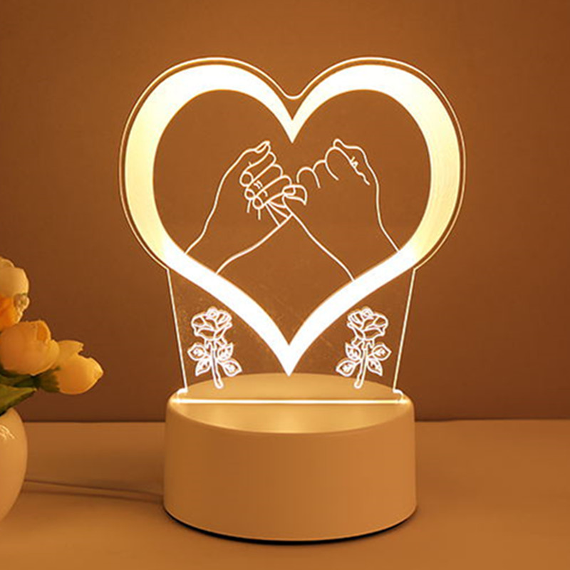 3d lamp acrylic USB LED night lights neon sign lamp xmas home decorations for room decor Valentines Day gifts, image 2