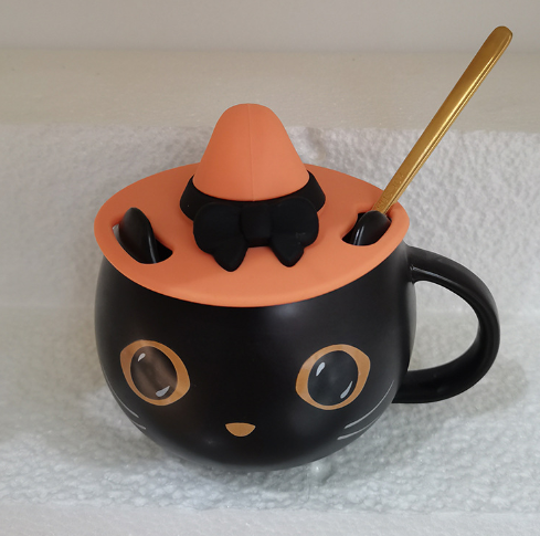 Pumpkin covered spoon couple gift mug, image 3