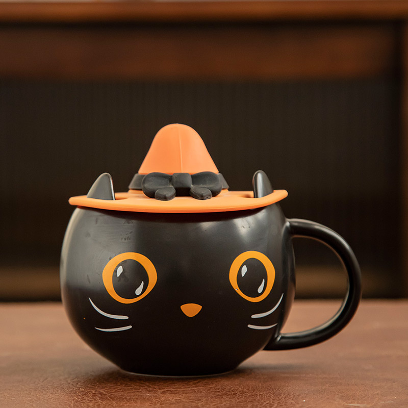 Pumpkin covered spoon couple gift mug, image 4