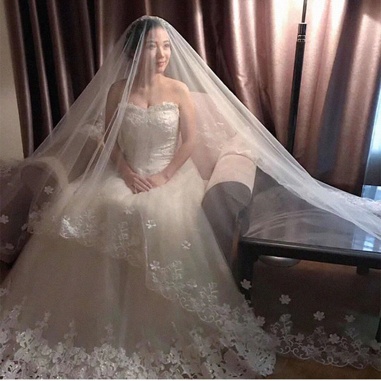 New style veil korean lace petal veil, image 2