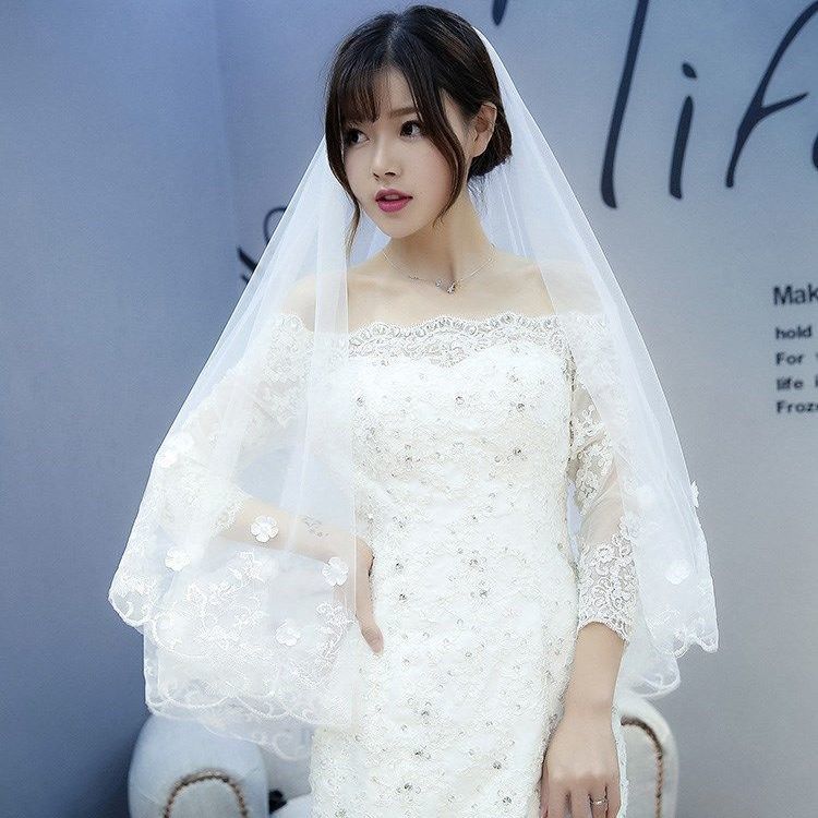 New style veil korean lace petal veil, image 3