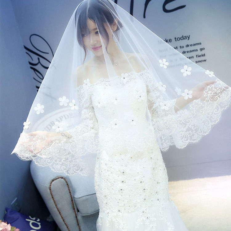 New style veil korean lace petal veil, image 4