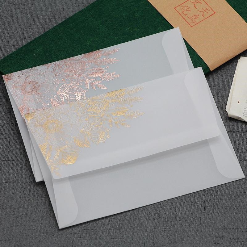 Sulfuric acid paper invitation card bronzing matte varnish