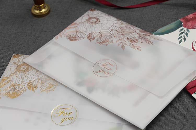 Sulfuric acid paper invitation card bronzing matte varnish, image 2