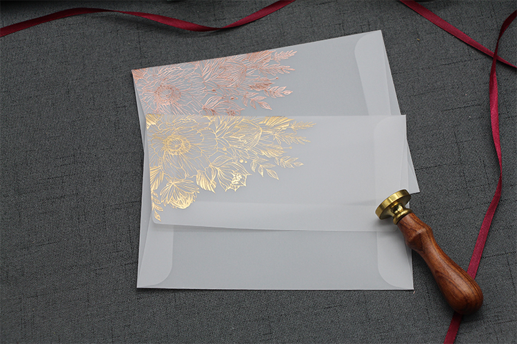 Sulfuric acid paper invitation card bronzing matte varnish, image 4