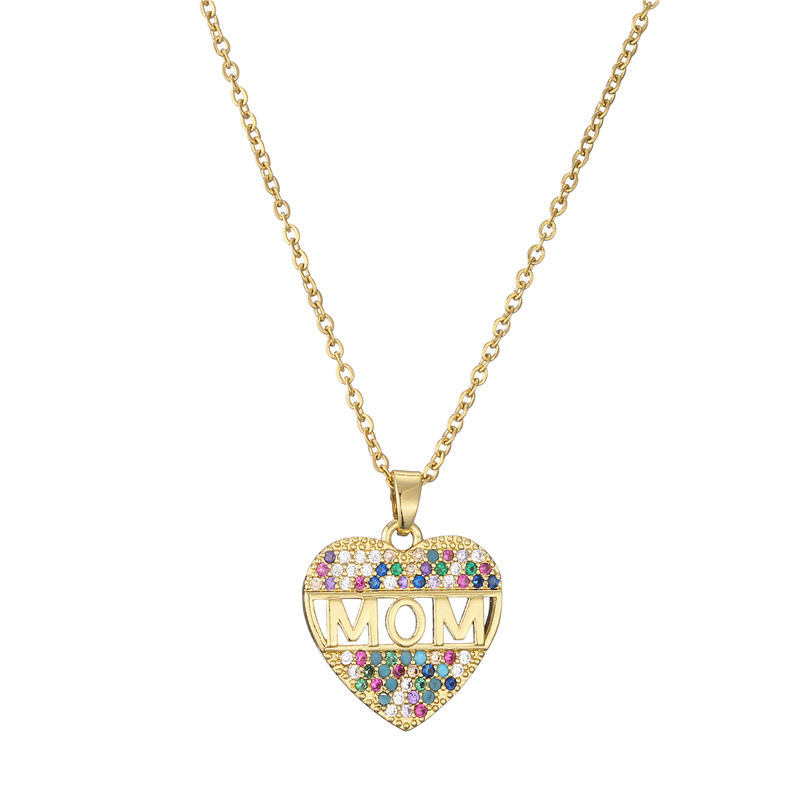 Mother of the bride gift peach heart mum pendant necklace copper, image 4