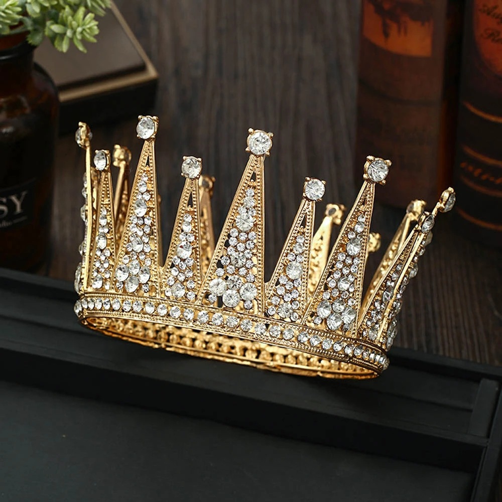Fashion bridal hair accessories alloy hollow diamond crown
