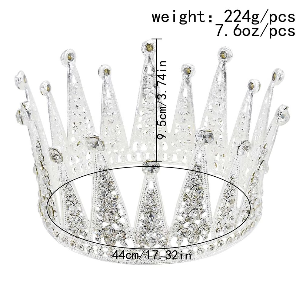 Fashion bridal hair accessories alloy hollow diamond crown, image 3