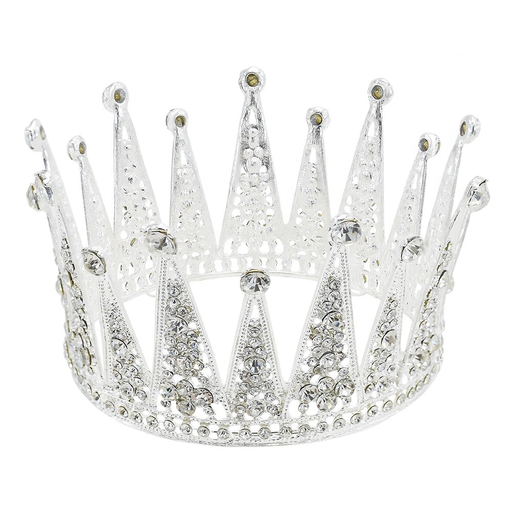 Fashion bridal hair accessories alloy hollow diamond crown, image 4