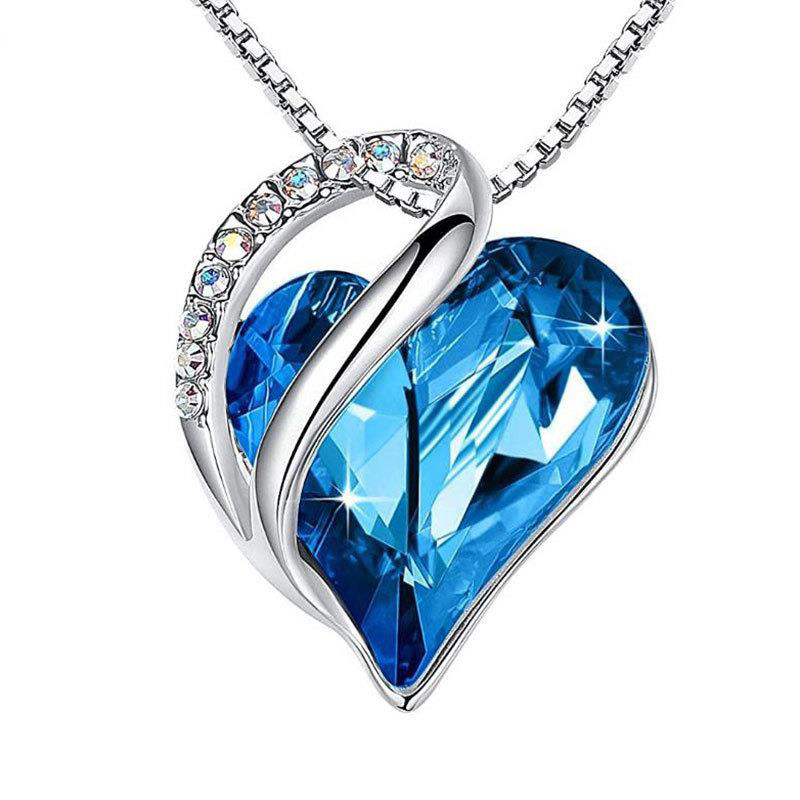 925 silver heart shaped geometric necklace jewellery women's clavicle chain Valentine's Mothers Day gift, image 3
