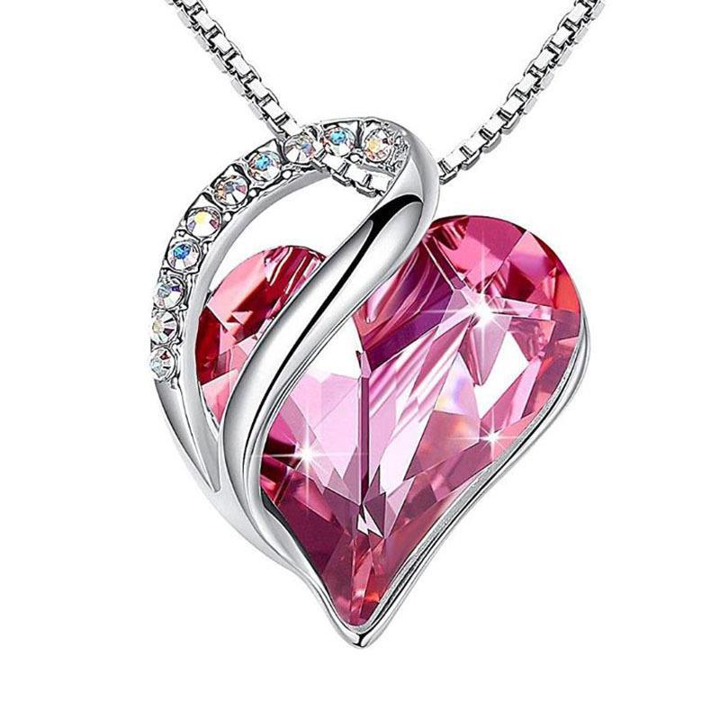 925 silver heart shaped geometric necklace jewellery women's clavicle chain Valentine's Mothers Day gift, image 4