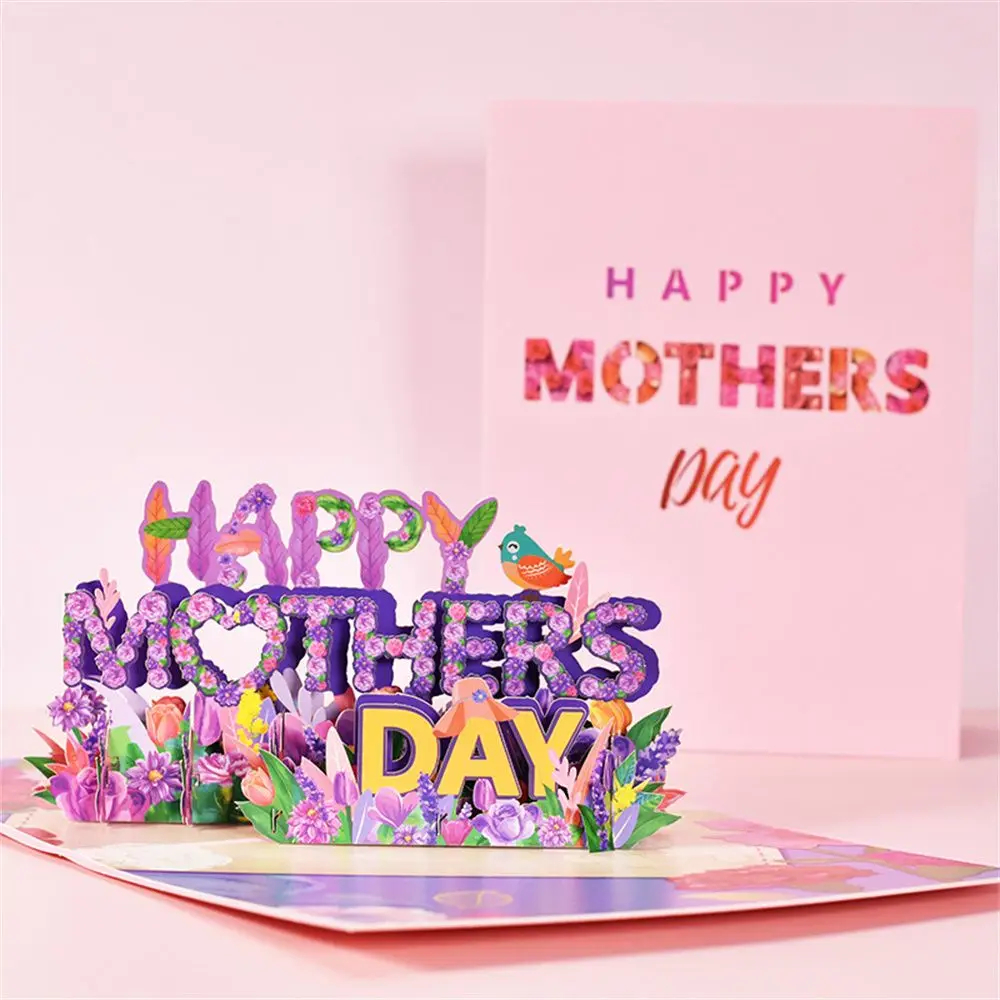 3d popup flower bouquet cards gifts anniversary popup mum floral bouquet wife invitation card greeting cards Mothers Day cards postcard