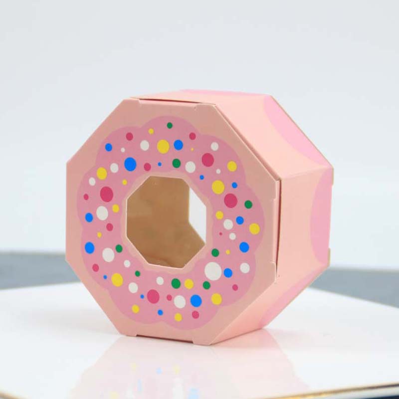 Candy coloured donut polygon cookie box, image 3