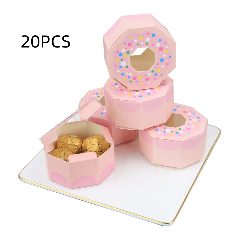 Candy coloured donut polygon cookie box, image 4