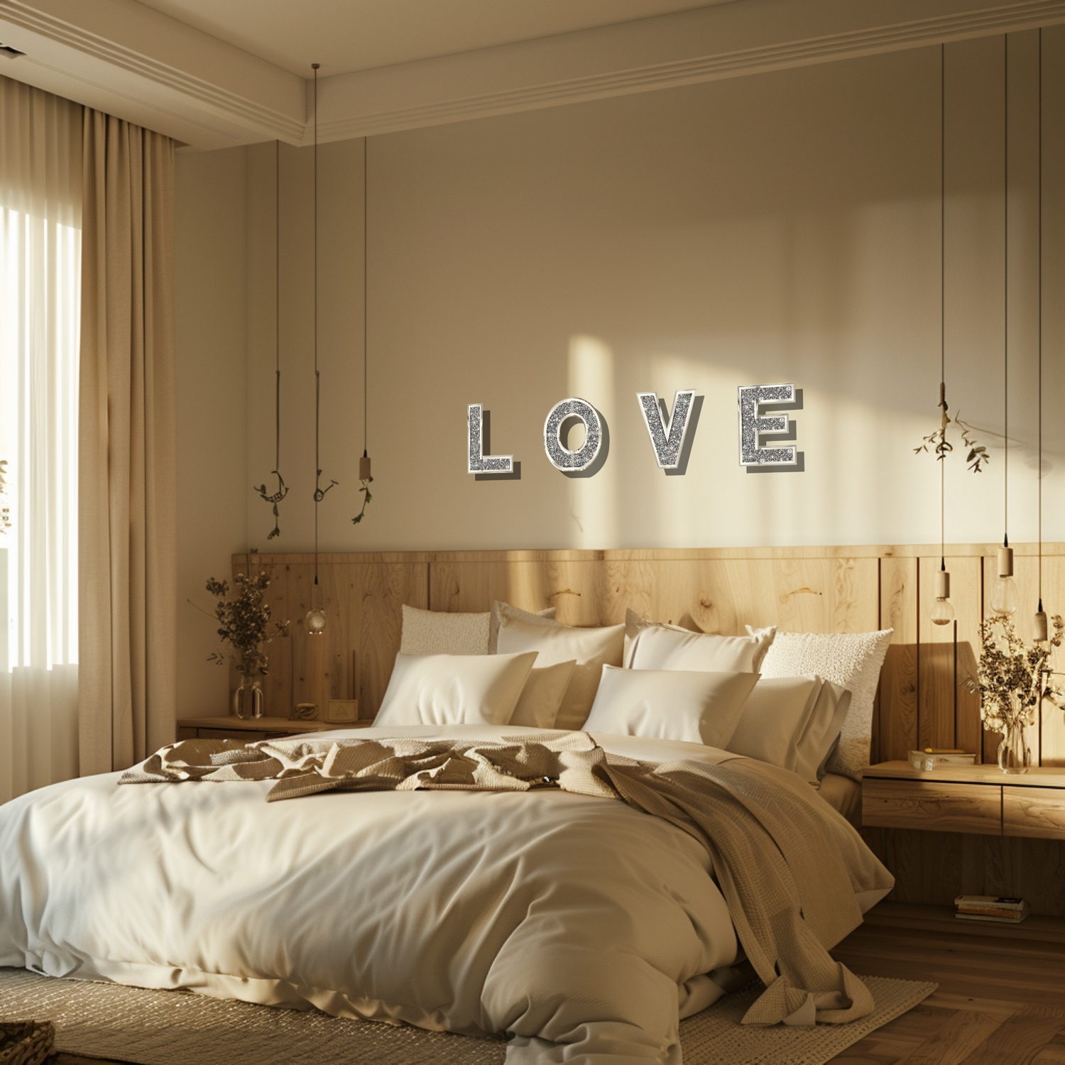 Luxury crushed diamond mirrored love 3d letters sign, silver sparkling crystal freestanding alphabet ornament, table top decor for wedding party, image 3
